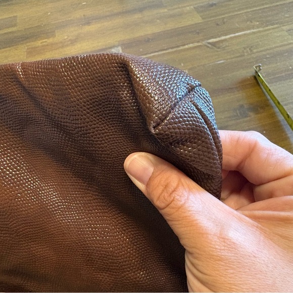 Vintage Lizard Skin Brown Clutch Evening Bag Purse Textured Rare - Picture 4 of 9